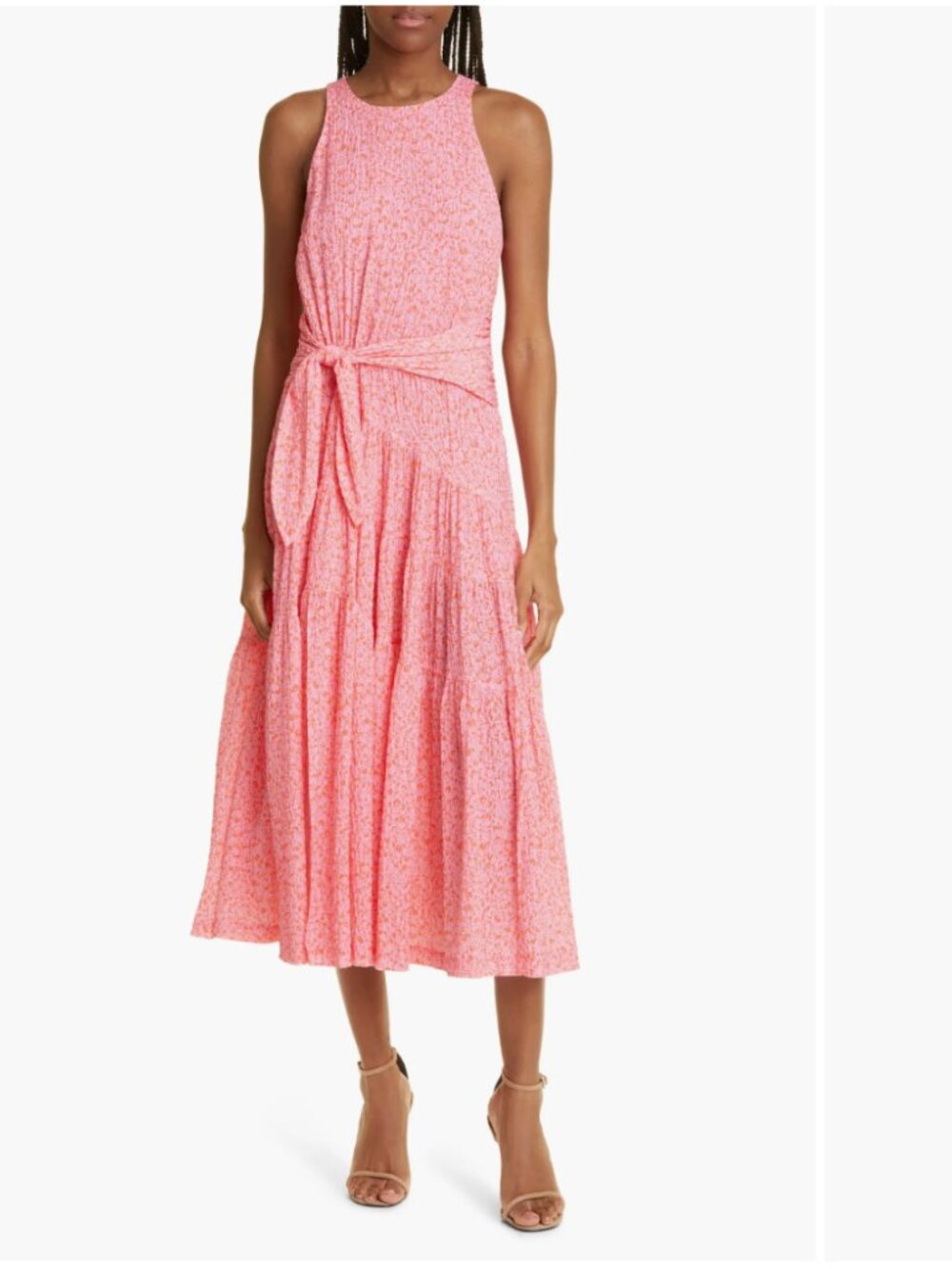 Cinq A Sept Nelly Floral Tie Waist Tiered Maxi Dress Size 6